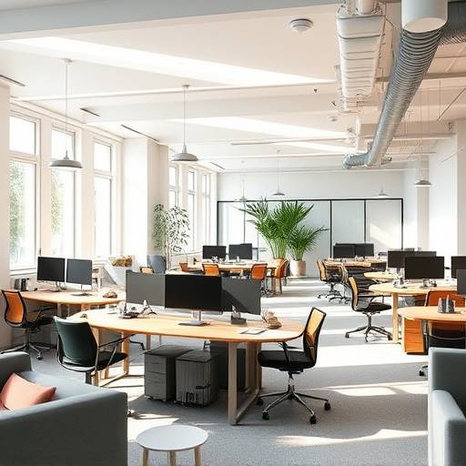 Espace de coworking moderne et lumineux &radic;&dagger; Lyon, avec des postes de travail ergonomiques et des zones de d&radic;&copy;tente.