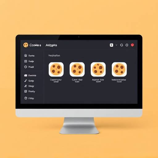 Sch&radic;&copy;ma d'un ordinateur affichant des ic&radic;&yen;nes de cookies et de navigation